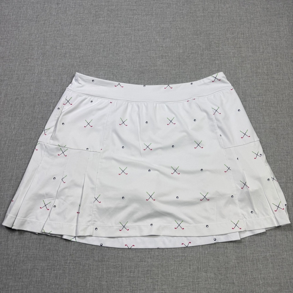 Lillie Green Golf Skort Womens L White Athletic Pull On Lined Pockets Stretch